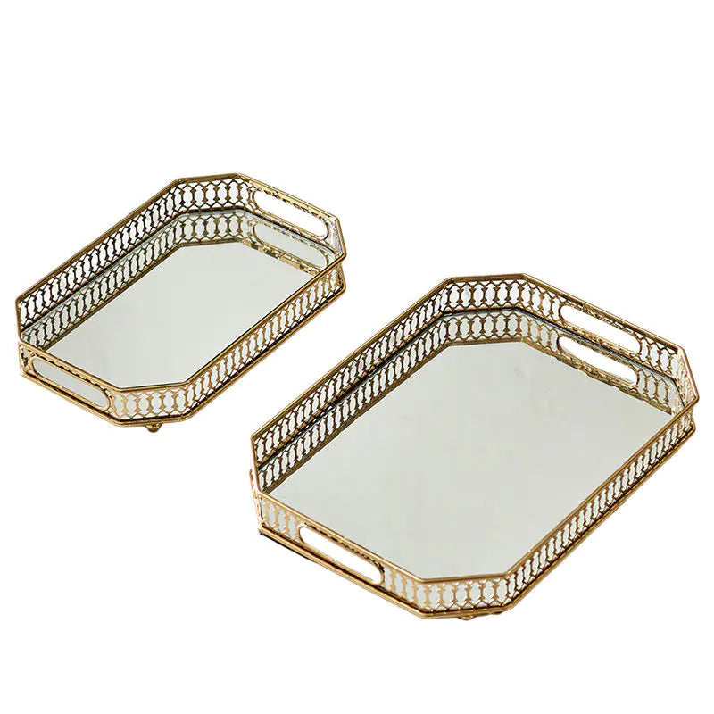 Luxury Gold Mirror Tray
