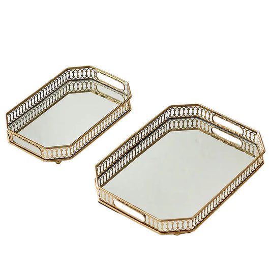 Luxury Gold Mirror Tray