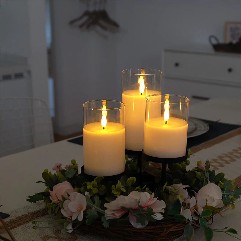 Cozy Glow LED Flameless Candle Set | Realistic Swing Flame