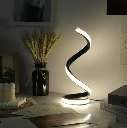 LED Spiral Table Lamp | Modern Ambient Desk & Bedside Light