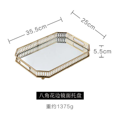 Luxury Gold Mirror Tray